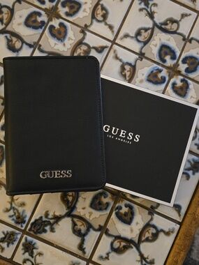 NWT Black GUESS Passport Wallet
